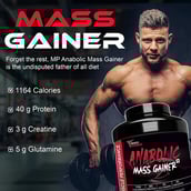 5 - Muscle Performance Anabolic Mass Gainer with Creatine Monohydrate 0.66 lbs & Gym Bag Combo, 5.5 lb Irish Chocolate