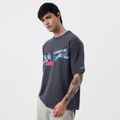 8 - MuscleBlaze 100% Red Flag 0% Body Fat Oversized Washed T-Shirt, X-Large Light Grey