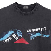 6 - MuscleBlaze 100% Red Flag 0% Body Fat Oversized Washed T-Shirt, X-Large Light Grey