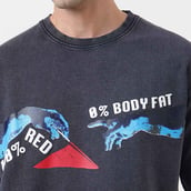 1 - MuscleBlaze 100% Red Flag 0% Body Fat Oversized Washed T-Shirt, X-Large Light Grey