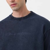 2 - MuscleBlaze Lifting Club Oversized Washed T-Shirt,  Large  Blue Tint