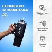 4 - Pumpd Chugger Tumbler with Straw, Cap & Holder,  Black  1.2 L 