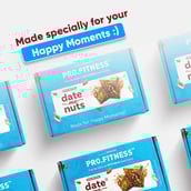 2 - Pro.Fitness Protein Date Bites Gift Box,  5 bar(s)  Natural (Pack of 4) 