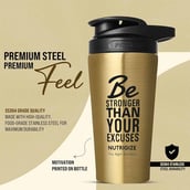 4 - GHC Nutrigize Stainless Steel Shaker Bottle,  Golden  700 ml 