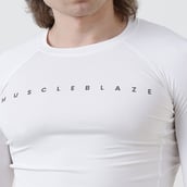 6 - MuscleBlaze Compression Muscle Tee Full Sleeve,  Medium  Polar White 