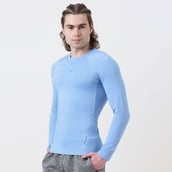 2 - MuscleBlaze Air Tech Compression MuscleTee Full Sleeve, Small Dusk Blue