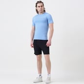 4 - MuscleBlaze Air Tech Compression MuscleTee Half Sleeve, Medium Dusk Blue