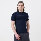 1 - MuscleBlaze Air Tech Compression MuscleTee Half Sleeve,  X-Large  Navy 