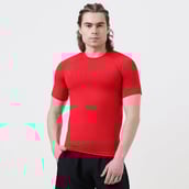 1 - MuscleBlaze Air Tech Compression MuscleTee Half Sleeve, Medium Red
