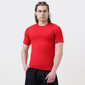 1 - MuscleBlaze Air Tech Compression MuscleTee Half Sleeve,  X-Large  Red 