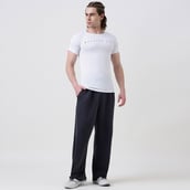 4 - MuscleBlaze Patterned Dry-Fit Active Tee Half Sleeve, Small Polar White