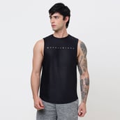 2 - MuscleBlaze Camo Dry-Fit Delt Tank,  Small  Black 