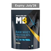 MuscleBlaze Raw Whey Protein 80% Powder, 2.2 lb Unflavoured