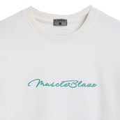 3 - MuscleBlaze Natty But Tasty Avocado Oversized Solid T-Shirt, Small White