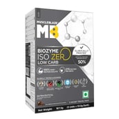 2 - MuscleBlaze Biozyme Iso-Zero Powder, 0.37 lb Low carb Ice Cream Chocolate Travel Pack (5x33.5g)