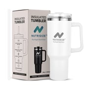GHC Nutrigize Stainless Steel Tumbler Hot and Cold with Handle, White 1.2 L