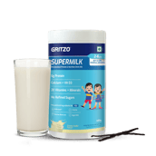 1 - Supermilk Gritzo Overall Growth for Boy/Girl 2-6 Years Protein & Nutrition Drink Mix,  400 g  Creamy Vanilla 