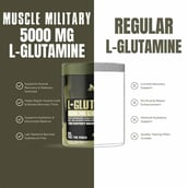 5 - Muscle Military L-Glutamine 5000 mg,  0.55 lb  Unflavoured 
