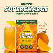 10 - Gritzo Supercharge, Hydration Drink Mix,  15 Piece(s)/Pack  Natural Orange