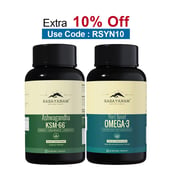 Rasayanam Ashwagandha KSM-66 & Plant Based Omega 3 Combo, 60 capsules