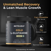 3 - Nutrabay Gold L-Glutamine,  0.39 lb  Lemon 