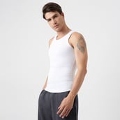 2 - ZVERSE Aero Ribbed Vest,  Large  White Storm