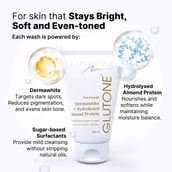 1 - Glutone Dermawhite & Hydrolyzed Almond Protein Face Wash, 100 ml for Effective & Safe Skin Lightening (Pack of 4)