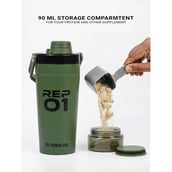 5 - MuscleBlaze ARC Steel shaker series,  Combat Olive  600 ml