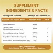 6 - Vlado's Himalayan Organics Liposomal Curcumin 95% Curcuminoids 2200mg+, 60 tablet(s)