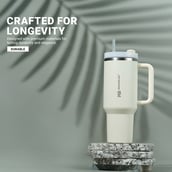 2 - MuscleBlaze Stainless Steel Vacuum Insulated Tumbler, Stallion White 1.2 L