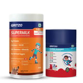 2 - Gritzo Supermilk Immunity Kit, 400 g Chocolate for Boy 7-12 Yrs with Gummies