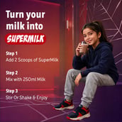 7 - Supermilk Gritzo Growth+ for Boy/Girl 2 to 6 years,  400 g  Double Chocolate (Spiderman)