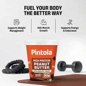 7 - Pintola High Protein Peanut Butter,  1 kg  Dark Chocolate Creamy 