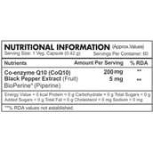 1 - HealthyHey Nutrition CoQ10 with Bioperine 205mg, 60 veggie capsule(s)