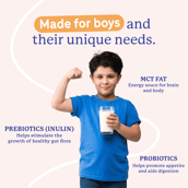 2 - Supermilk Gritzo Weight+ for Boy 7-12 Yrs Personalized Protein & Nutrition Drink Mix, 400 g Double Chocolate