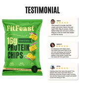 13 - FitFeast Protein Chips, 60 g Cream & Onion (Pack of 6)