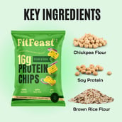 8 - FitFeast Protein Chips, 60 g Cream & Onion (Pack of 6)