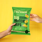 3 - FitFeast Protein Chips, 60 g Cream & Onion (Pack of 6)