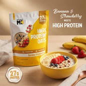3 - MuscleBlaze High Protein Oats, 1 kg Banana Strawberry