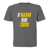 MuscleBlaze Naam Hain Ziddi T-Shirt, Grey L