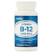 GNC Vitamin B-12 (1000mcg),  90 caplets  Unflavoured 