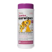 Petkin Pet Jumbo Ear Wipes,  Cats & Dog  Standard 