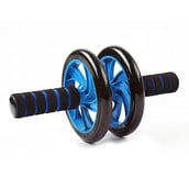 4 - Strauss Double Wheel Ab Exerciser with Knee Pad,  Blue  Free Size 