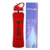1 - Strauss Spark Stainless Steel Bottle,  Rubber Finish Red  750 ml 