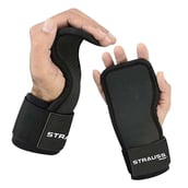 3 - Strauss Adjustable Weightlifting Strap with Palm Pads,  Pair (Black)  Free Size 