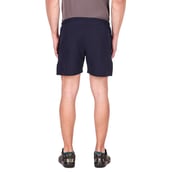 3 - Fitinc N S Lycra Shorts with Both Side Safety Zippered Pockets,  Large  Navy Blue 
