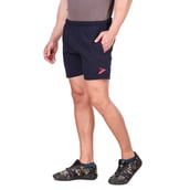 2 - Fitinc N S Lycra Shorts with Both Side Safety Zippered Pockets,  XXL  Navy Blue 