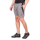 3 - Fitinc Melange Shorts with Both Side Safety Zippered Pockets,  Medium  Gray 