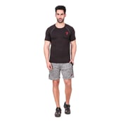 2 - Fitinc Melange Shorts with Both Side Safety Zippered Pockets,  Medium  Gray 