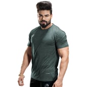 3 - Omtex Gym Polyester T Shirt TS1801,  Green  XL 